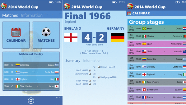 3 تطبيقات مجانية لمتابعة مباريات ونتائج كأس العالم على ويندوز فون