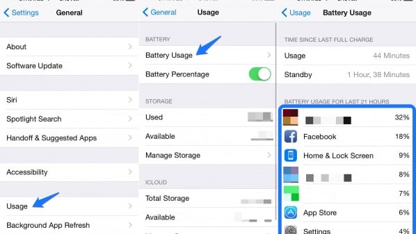 Battery Usage iOS 8