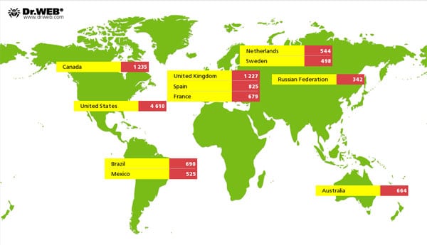 خريطة توضح حجم الإصابات في بعد البلاد حول العالم حتى نهاية سبتمبر