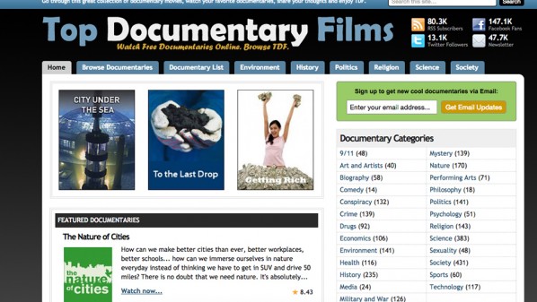 يوفر قاعدة بيانات كبيرة مُتخصصة بالأفلام الوثائقية لمشاهدتها مجاناً.