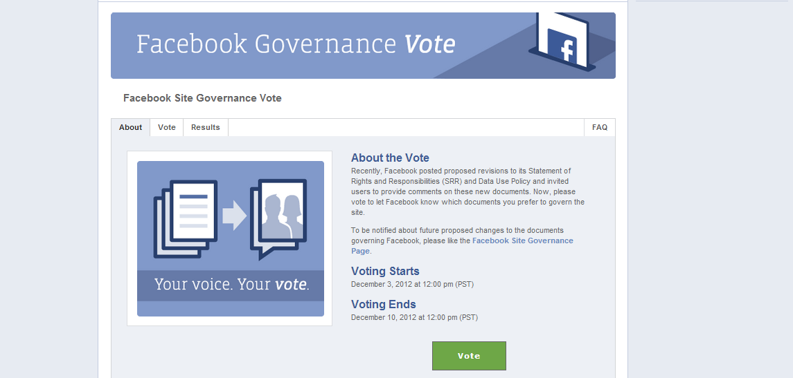 فيسبوك يفتح باب التصويت على قرارته الجديدة