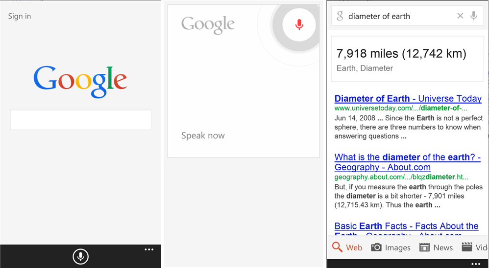 "جوجل" تُحدث تطبيق البحث الخاص بها على "ويندوز فون"