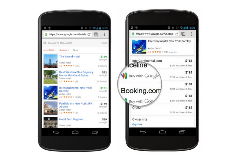 "جوجل" توفر خدمة "Hotel Finder" للهواتف الذكية