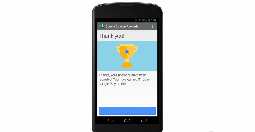 تطبيق من جوجل يقدم نقاطًا مجانية للشراء من متجرها مقابل الإجابة على استطلاعات