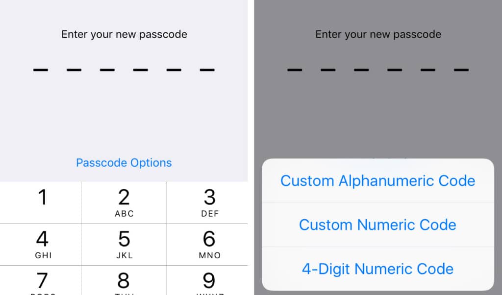 تغيير رمز المرور على أجهزة iOS من 4 إلى 6 أرقام