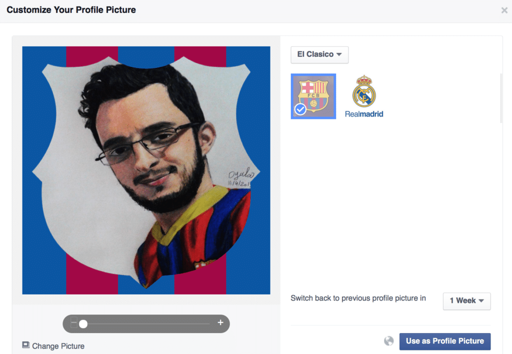 ادعم برشلونة أو ريال مدريد عبر تغيير صورتك على فيسبوك