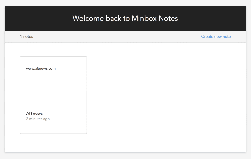 خدمة Minbox Notes لكتابة الملاحظات داخل المتصفح