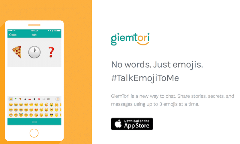 تطبيق GiemTori للدردشة بالاعتماد على الرموز التعبيرية