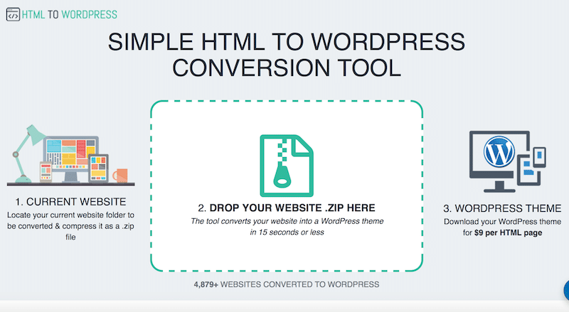 موقع HTML To WordPress لتحويل صفحات HTML إلى قوالب ووردبريس