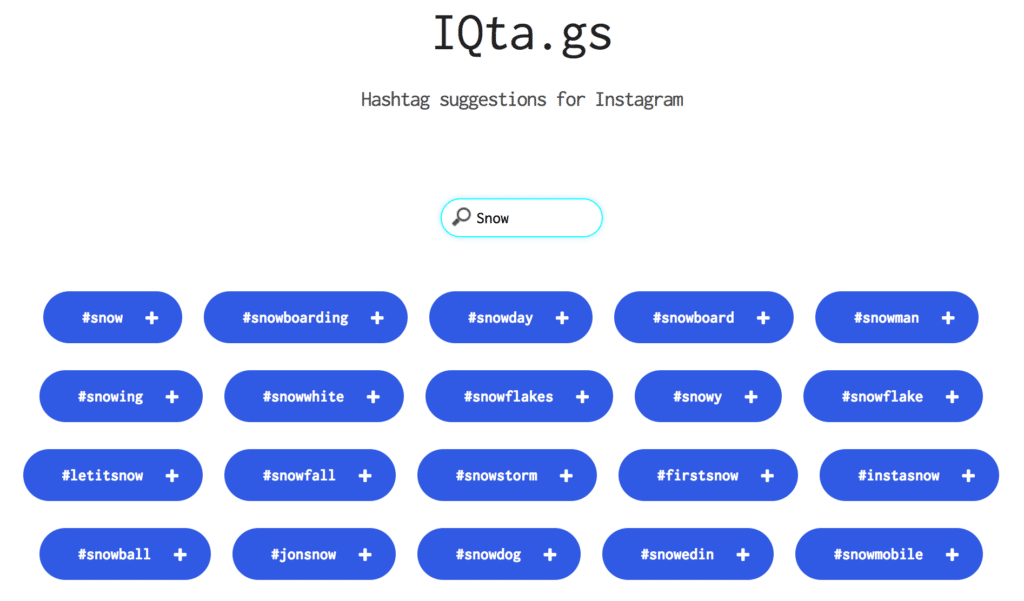 موقع IQta.gs للحصول على اقتراحات هاشتاج مناسبة لإنستاغرام