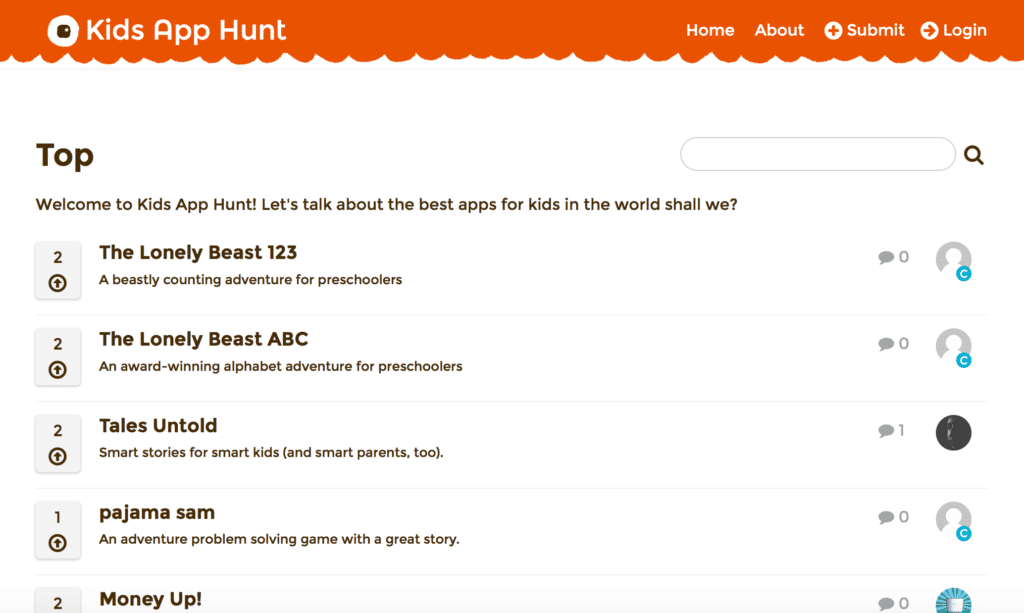 موقع Kids App Hunt لاستكشاف أفضل تطبيقات الأطفال