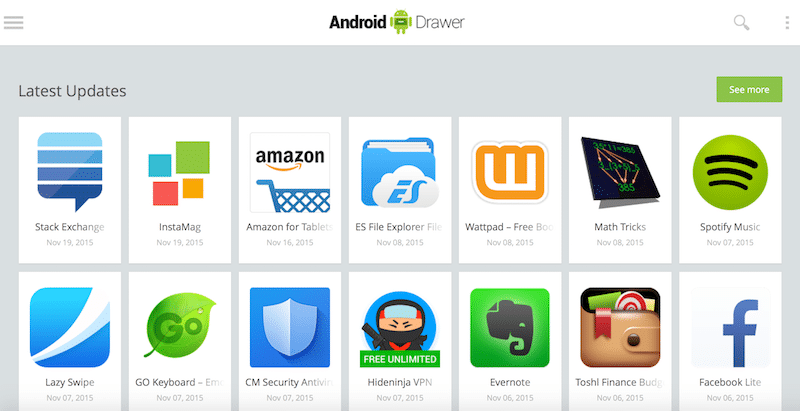 موقع AndroidDrawer للحصول على تطبيقات أندرويد بإصداراتها القديمة