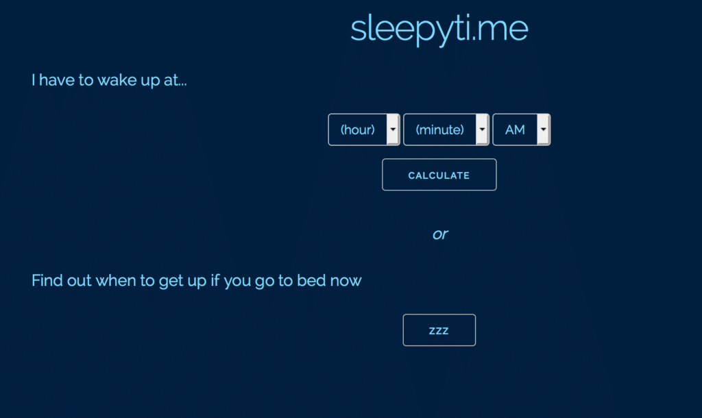 موقع sleepyti.me لحساب الوقت المناسب لكي تبدأ النوم به