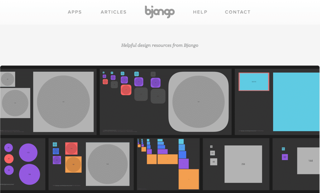 موقع Bjango للحصول على قوالب أيقونات مناسبة لبرامج التصميم