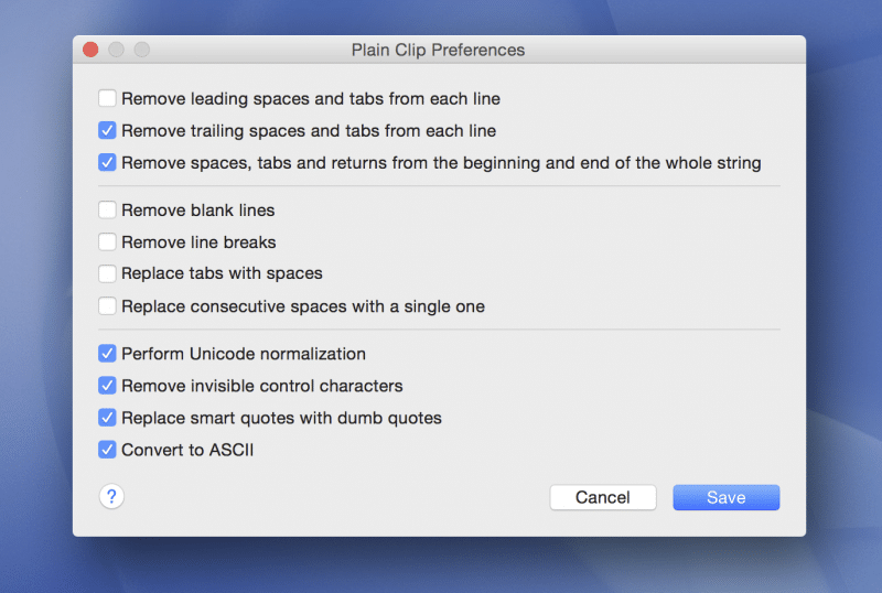 تطبيق Plain Clip لإزالة تنسيق النصوص الموجودة في الحافظة