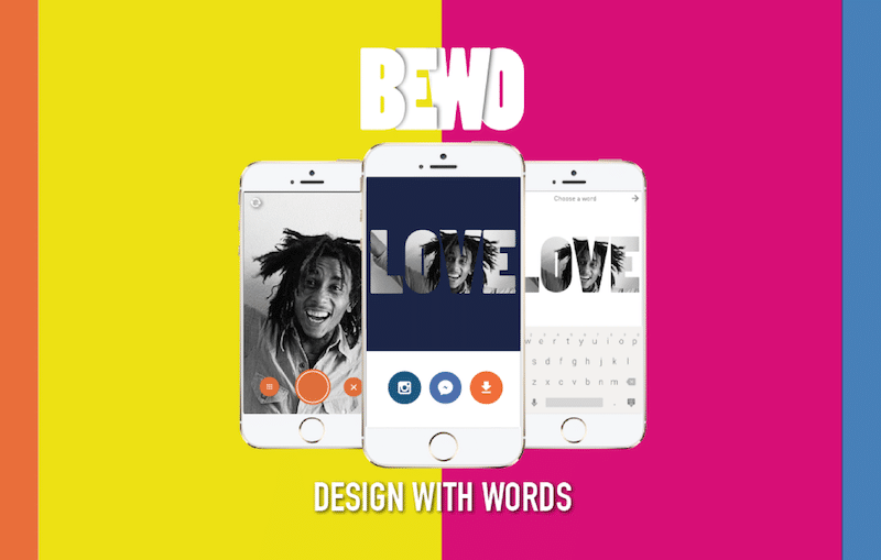 تطبيق Bewo لتصميم الصور على شكل كلمات