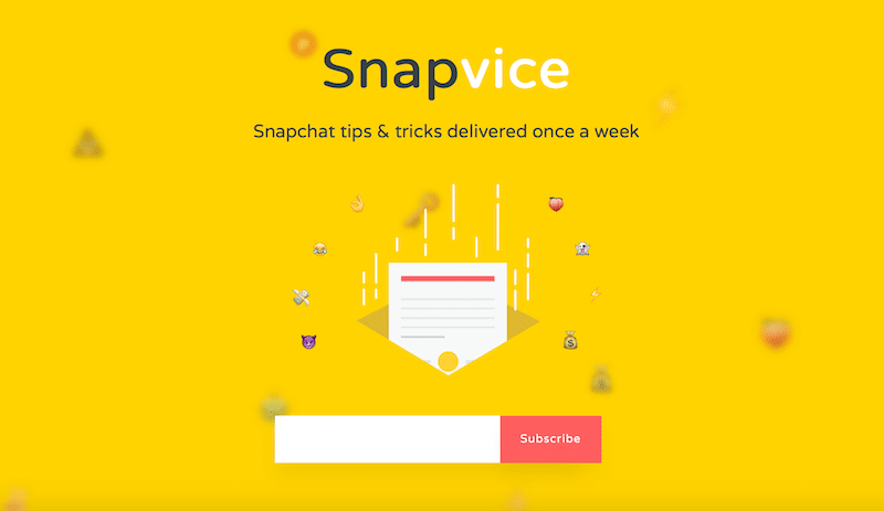 نشرة Snapvice البريدية للحصول على نصائح وحيل لتطبيق سناب شات