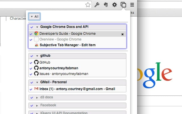 إضافة Tabli لإدارة تبويبات متصفح جوجل كروم