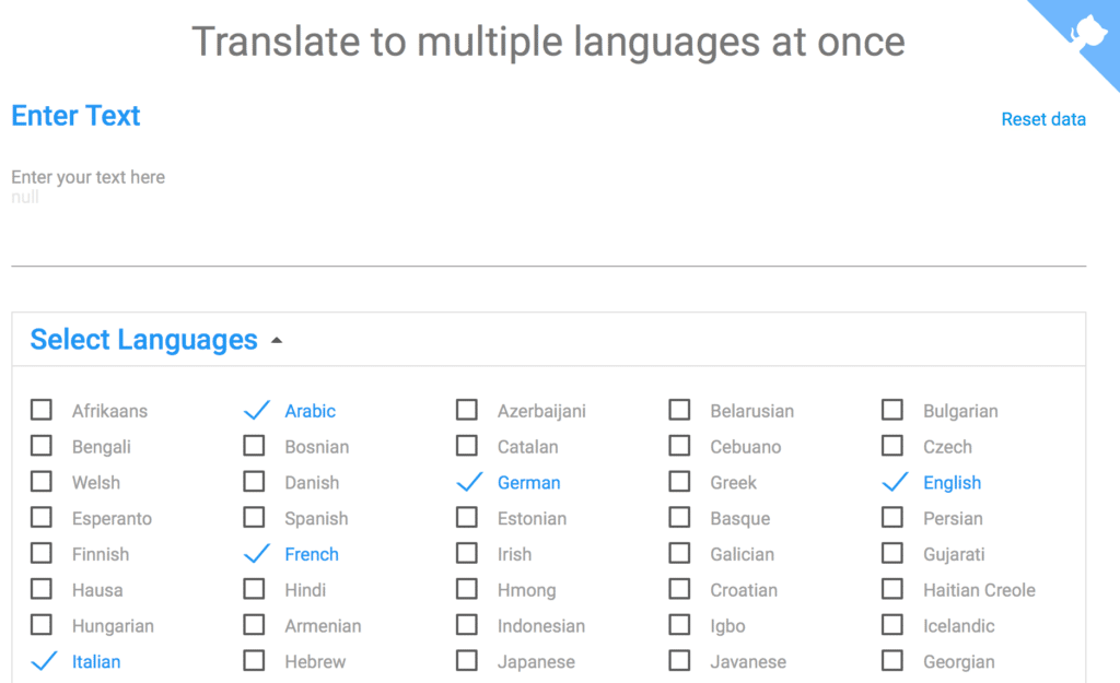 خدمة Translatr لترجمة عبارة ما إلى أكثر من لغة في الوقت ذاته
