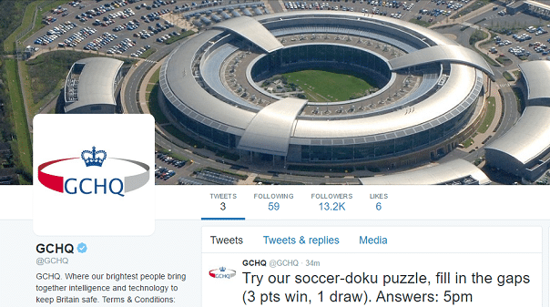 وكالة الاستخبارات البريطانية GCHQ تنضم إلى تويتر