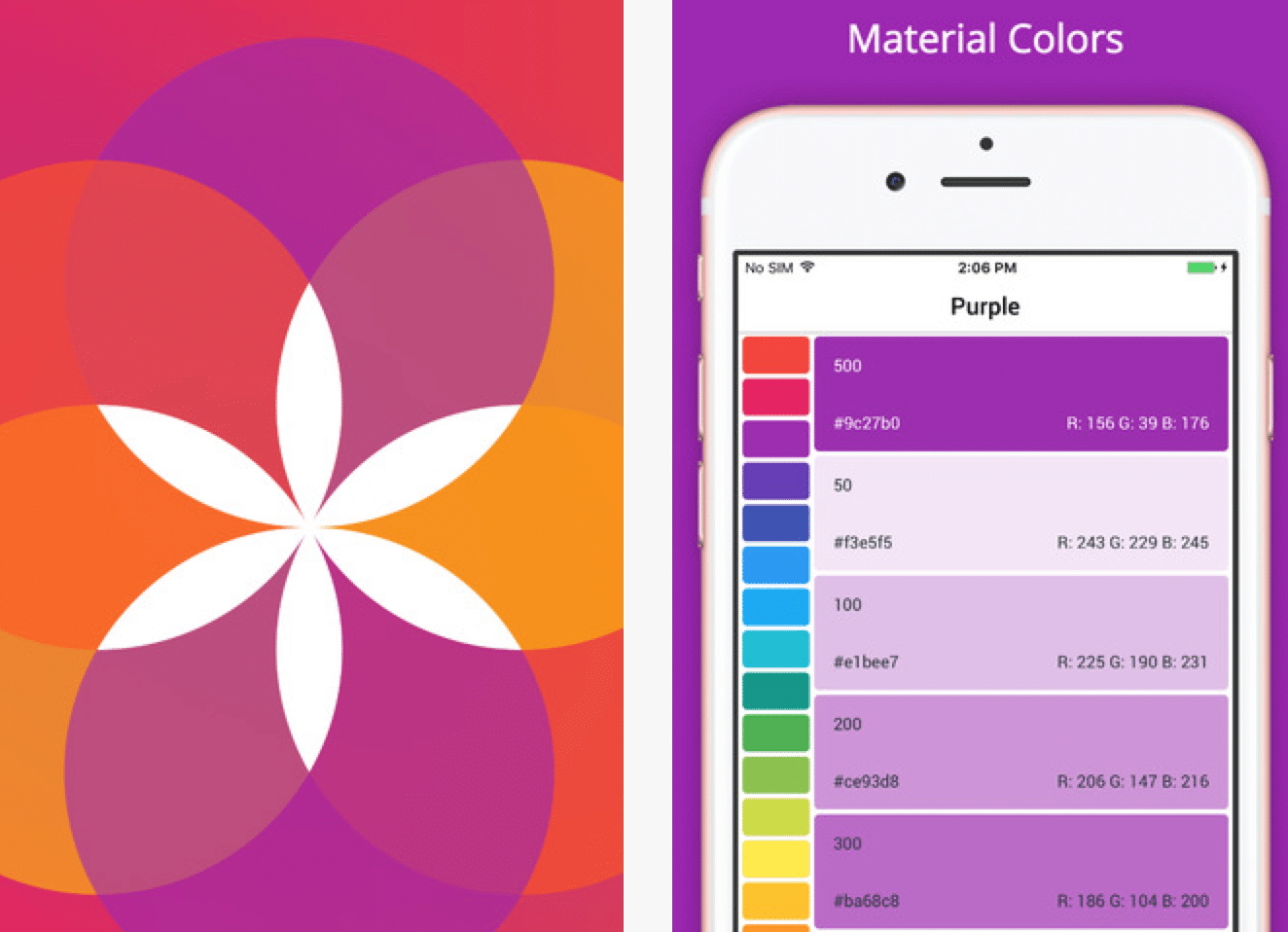 تطبيق Material Colors للحصول على ألوان ماتيريال لأجهزة آيفون