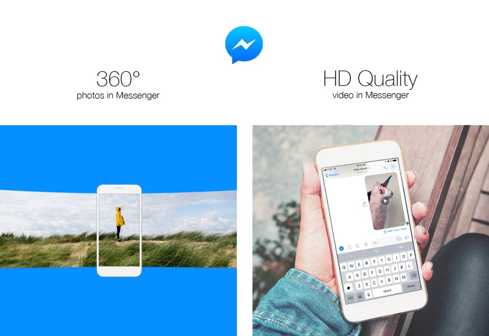 فيسبوك مسنجر يدعم الآن إرسال صور 360 درجة وفيديوهات HD