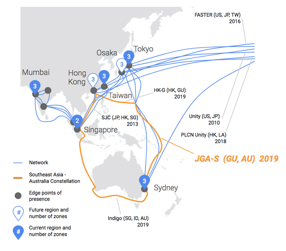 جوجل تمد كابل إنترنت بحري بين أستراليا واليابان