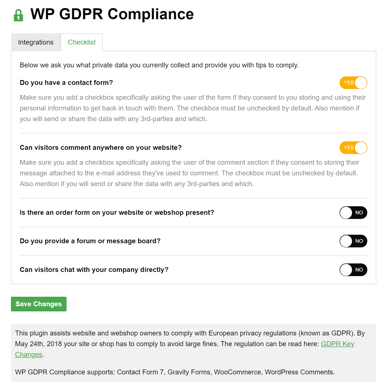 إضافة WP GDPR Compliance