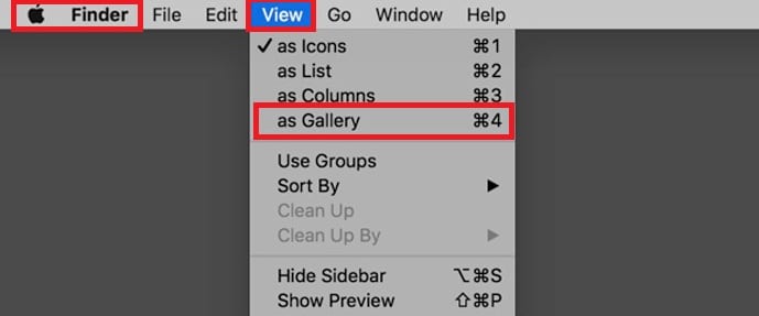 نظام macOS Mojave.. كيفية استخدام طريقة Gallery View لتصفح الملفات في Finder