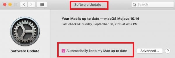 كيفية إيقاف التحديثات التلقائية للتطبيقات في نظام التشغيل macOS Mojave