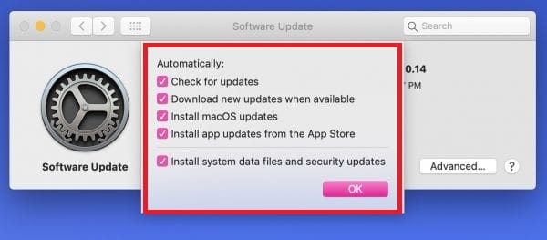 كيفية إيقاف التحديثات التلقائية للتطبيقات في نظام التشغيل macOS Mojave