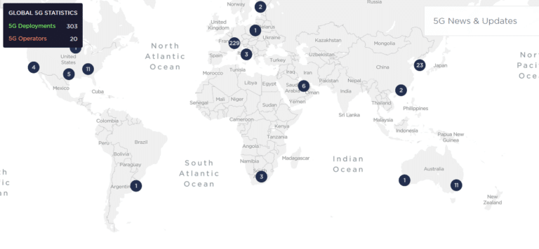 خريطة Ookla لتتبع أماكن إطلاق شبكات الجيل الخامس 5G عالميًا