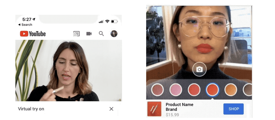 يوتيوب تتيح تجربة مستحضرات التجميل باستخدام الواقع المعزز