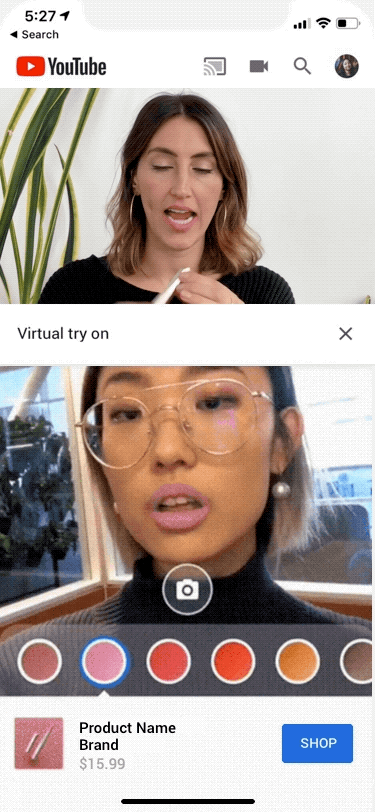 يوتيوب سيتيح تجربة مستحضرات التجميل باستخدام الواقع المعزز