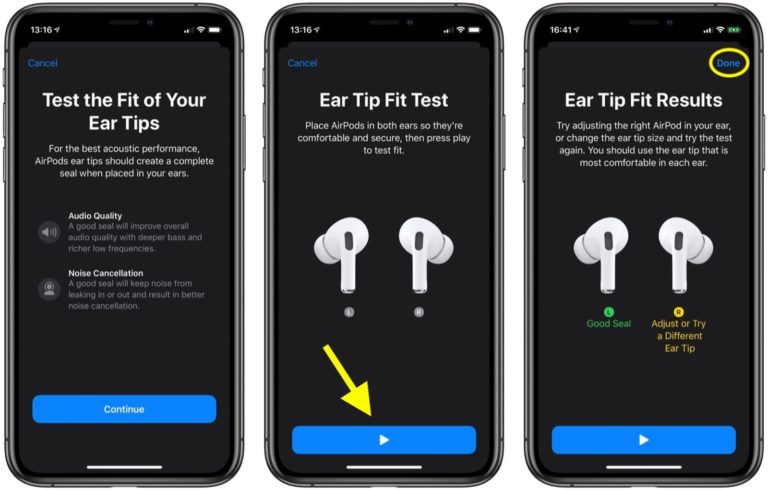 airpod pro fit test android