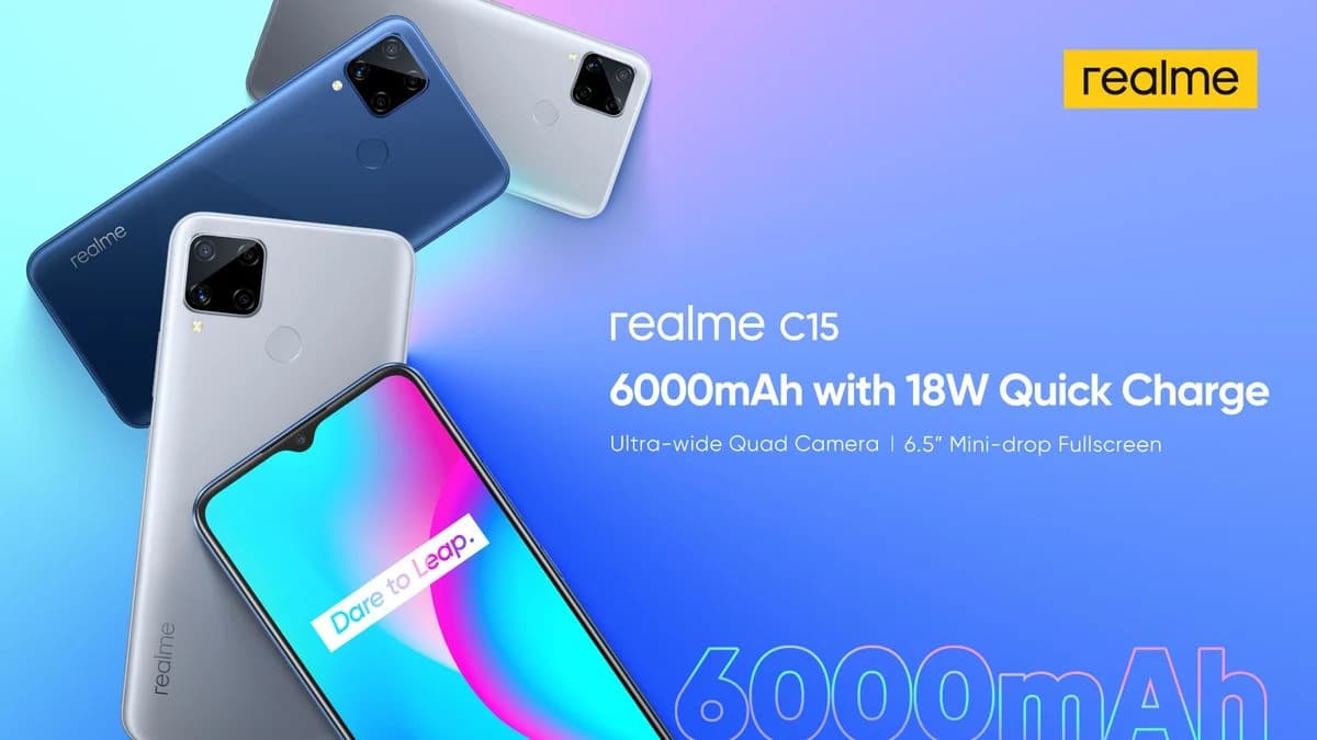 إطلاق Realme C15 ببطارية بسعة 6000 ميلي أمبير