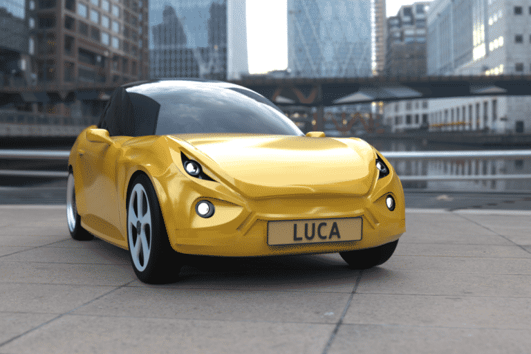Luca .. سيارة كهربائية مصنوعة من النفايات