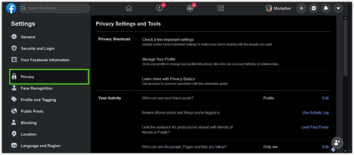 كيفية إدارة إعدادات الخصوصية لمنشوراتك في فيسبوك