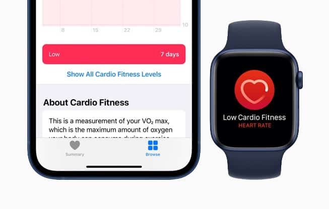 Apple Watch تحذرك إذا كانت لياقتك القلبية منخفضة