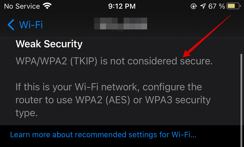 لماذا يحذرك نظام iOS 14 من ضعف أمان شبكة الواي فاي؟