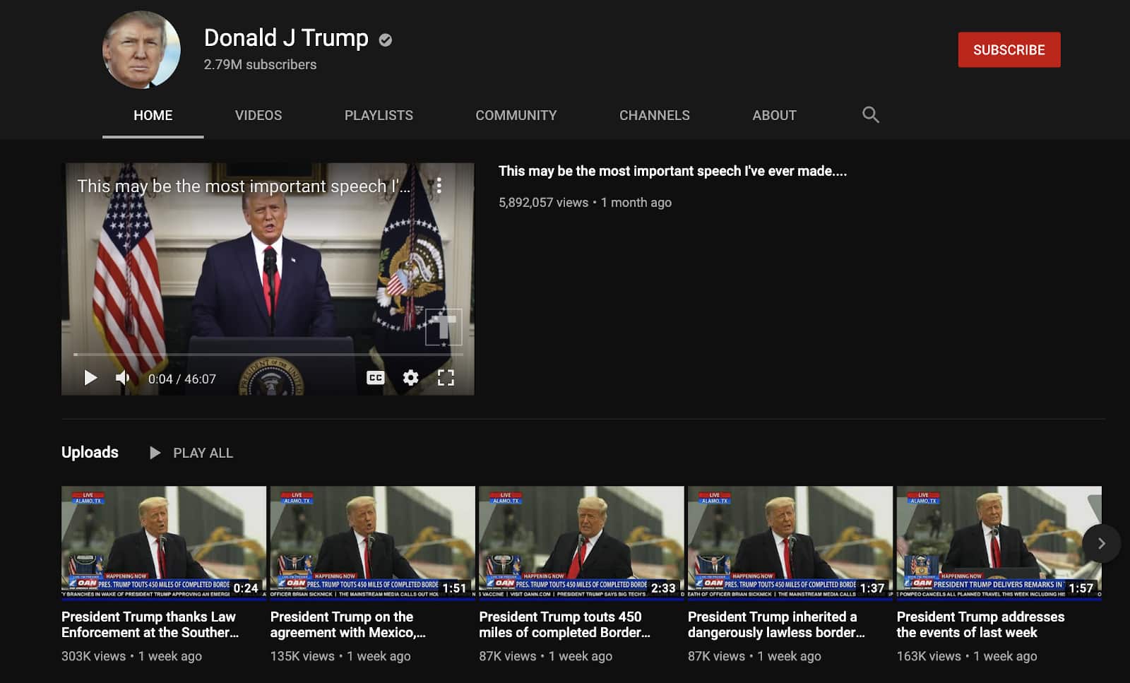 يوتيوب تمدد تعليق ترامب لمدة أسبوع آخر