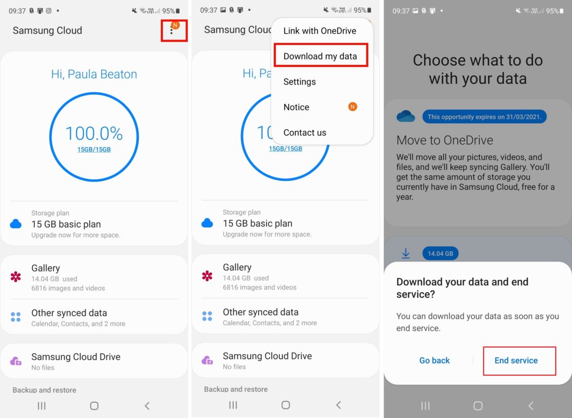 كيفية التبديل من خدمة Samsung Cloud إلى OneDrive بسهولة