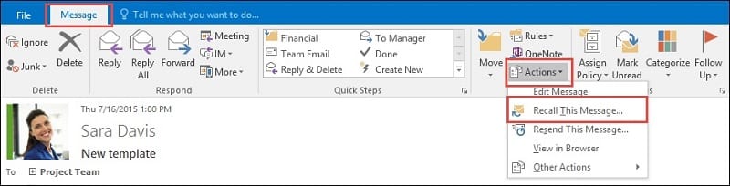 كيفية التراجع عن إرسال الرسائل في بريد Outlook