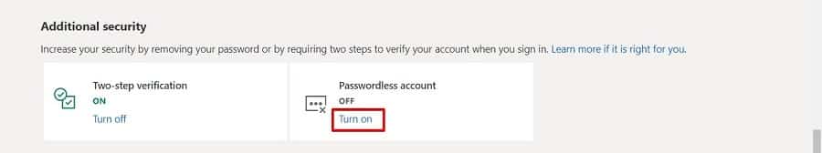 تسجيل الدخول إلى خدمات مايكروسوفت بدون كلمة مرور
