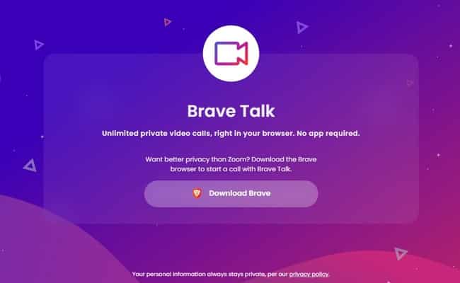 Brave يضيف ميزة مؤتمرات الفيديو Brave Talk