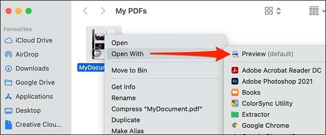 تحويل ملفات PDF إلى صور عبر ماك 
