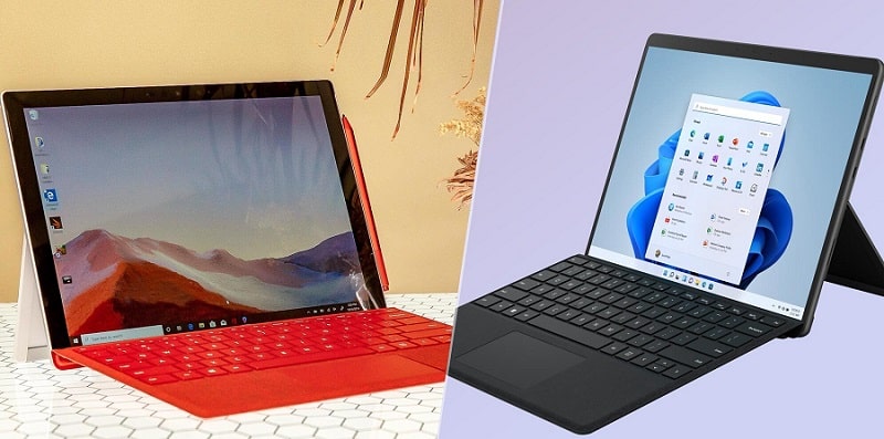 مقارنة شاملة بين جهازي Surface Pro 8 و Pro 7