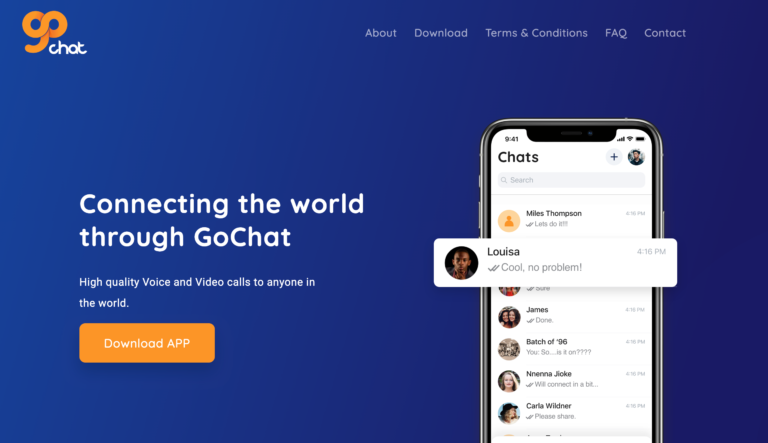 تطبيق محادثات الفيديو المتعدد الاستخدامات GoChat Messenger