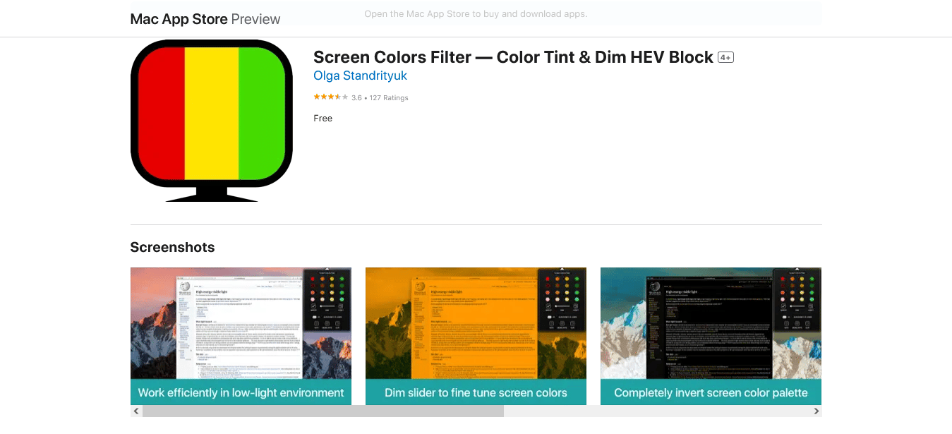 تطبيق Screen Colors Filter