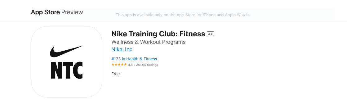 تطبيق Nike Training Club: Fitness